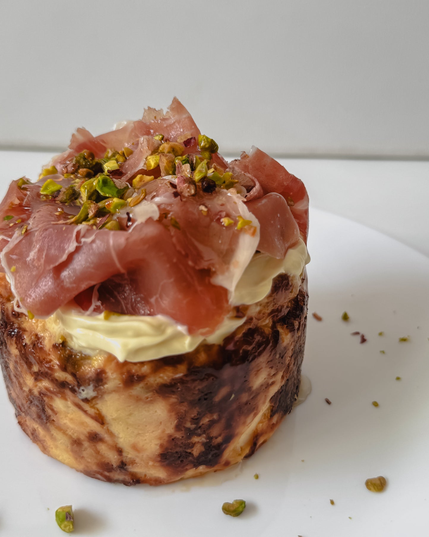 PISTACHIO PROSCIUTTO BASQUE CHEESECAKE